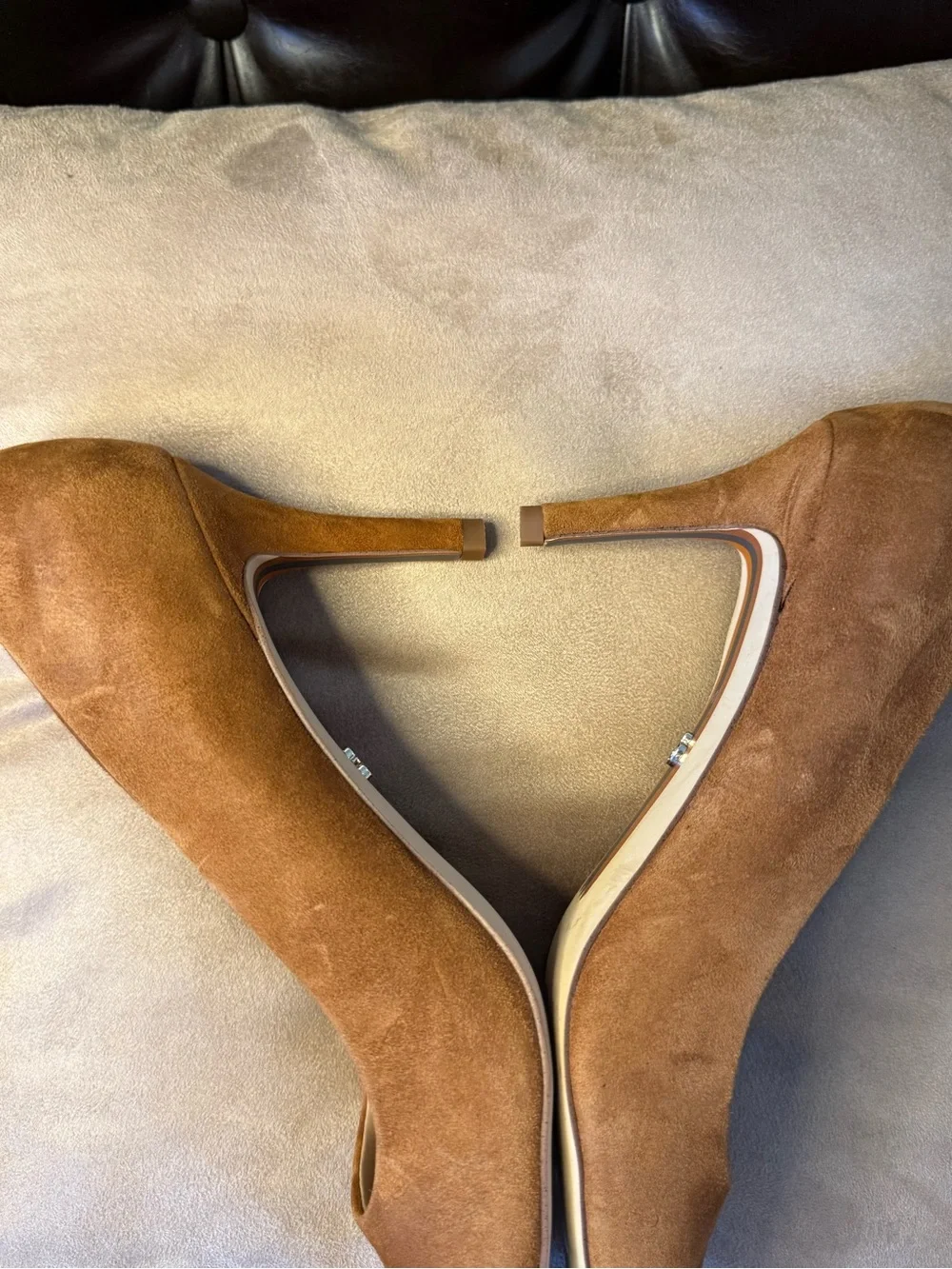Sam Edelman Vienne Suede Pointed Toe Pumps Cognac Brown - Sz 10.5
